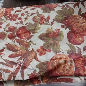 Floral and Fruit Patterned Vinyl Table Cloth, 60 By 100